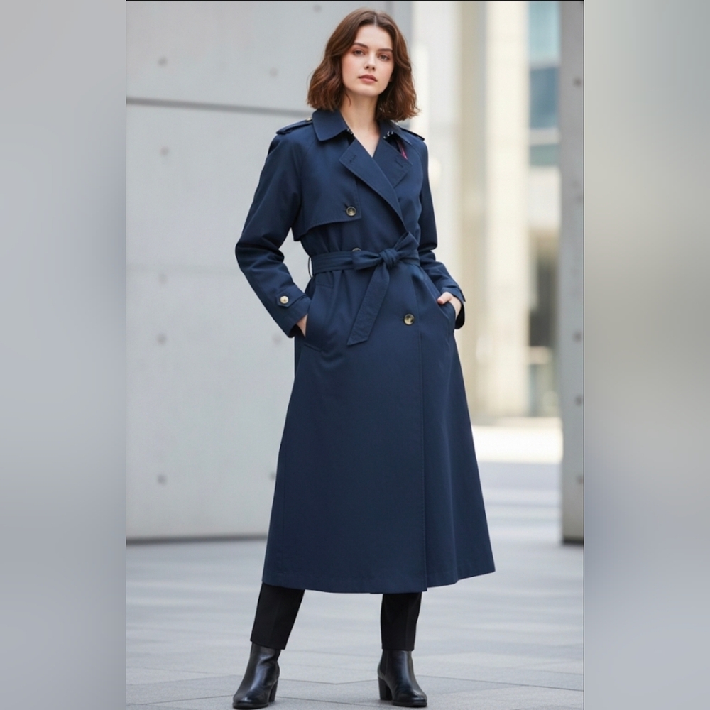 Vintage Niccolini Women's Navy Blue Trench Coat